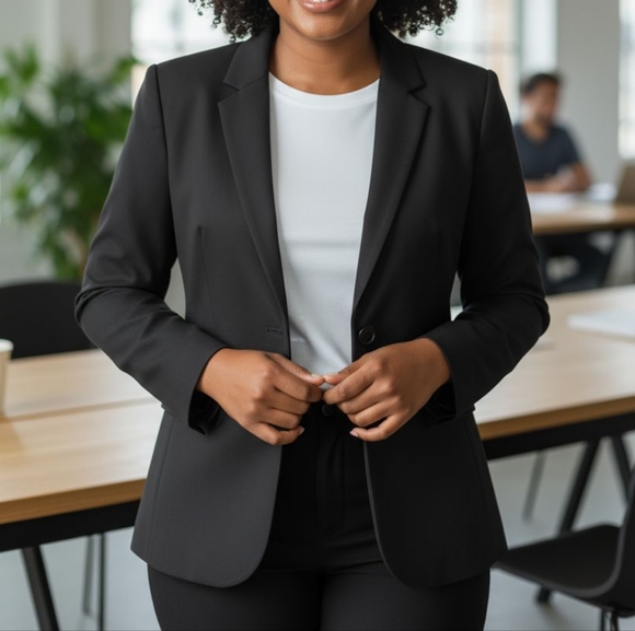 Women's Black Suit Jacket Blazer - Picture 1 of 6
